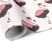 Roze Flamingo patroon Dierlijk Afstuderen Cadeaupapier (Rol Hoek)