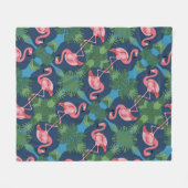 Roze Flamingo patroon Fleece Deken (Voorkant (Horizontaal))