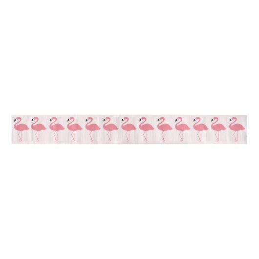 Roze Flamingo patroon Grosgrain Lint (Voorkant)