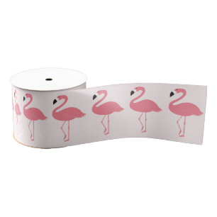 Roze Flamingo patroon Grosgrain Lint