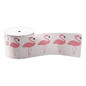 Roze Flamingo patroon Grosgrain Lint (Spoel)