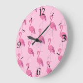  Roze Flamingo patroon Grote klok (Hoek)