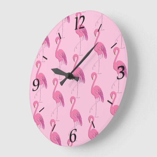 Roze Flamingo patroon Grote klok (Hoek)