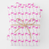 Roze Flamingo patroon Inpakpapier Vel (In situ)