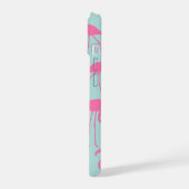 Roze Flamingo patroon iPhone 15 Case (Linkerkant)