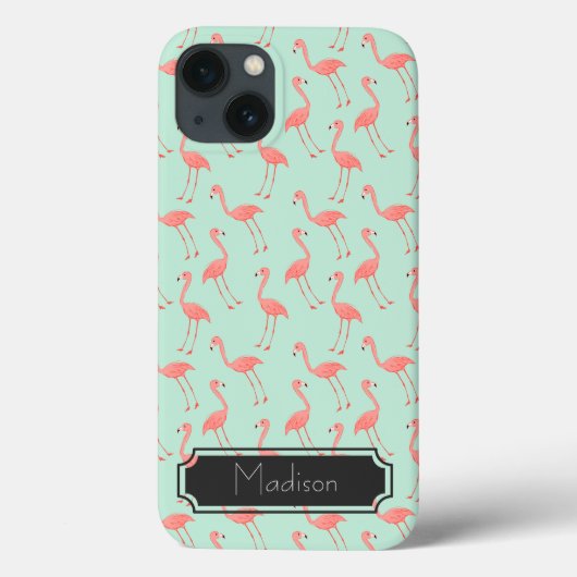 Roze Flamingo patroon | Jouw namen toevoegen Case-Mate iPhone Case (Achterkant)