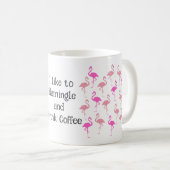 Roze Flamingo patroon Koffiemok (Voorkant rechts)