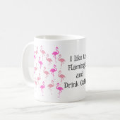 Roze Flamingo patroon Koffiemok (Voorkant links)