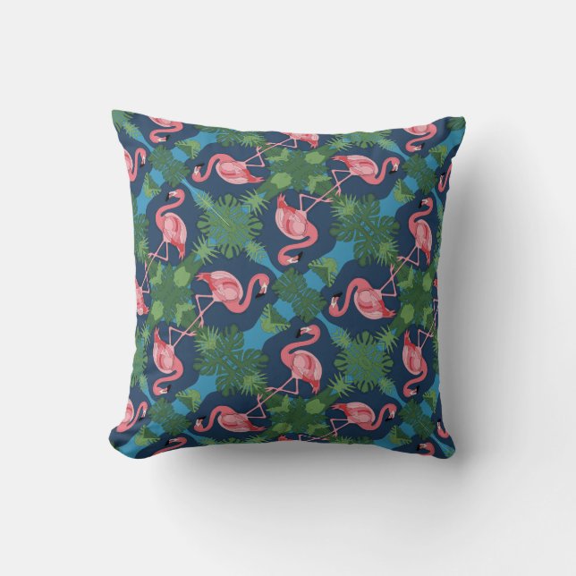  Roze Flamingo patroon Kussen (Voorkant)