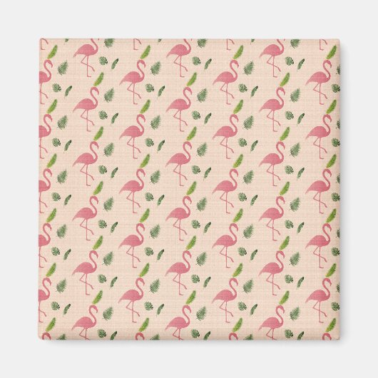 Roze Flamingo patroon Magneet (Voorkant)