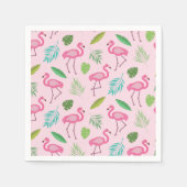 Roze Flamingo patroon met tropische bladeren Servet (Voorkant)