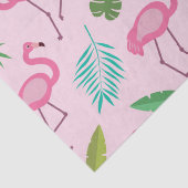 Roze flamingo patroon met tropische bladeren tissuepapier (Detail)