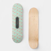Roze Flamingo patroon met voornaam Persoonlijk Skateboard (Voorkant)