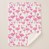 Roze Flamingo patroon Modern Sherpa Deken (Voorkant)