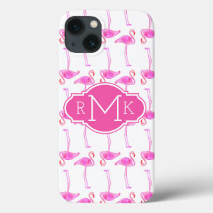 Roze Flamingo patroon Monogram Case-Mate iPhone Case