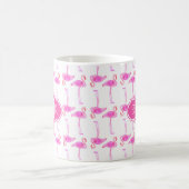 Roze Flamingo patroon | Monogram Koffiemok (Center)