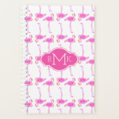 Roze Flamingo patroon | Monogram Planner (Voorkant)