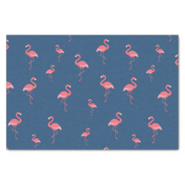 roze flamingo patroon op blauw tissuepapier
