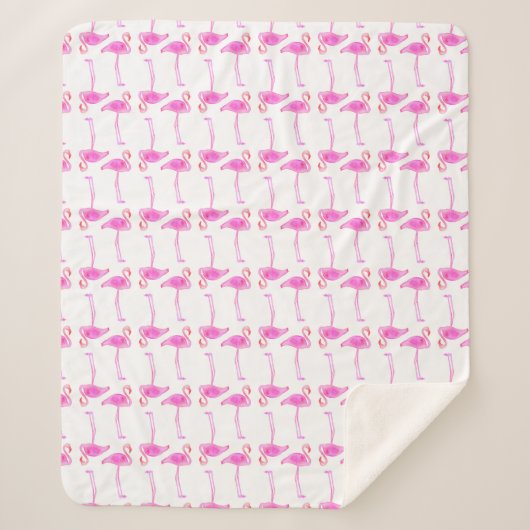 Roze Flamingo patroon Sherpa Deken (Voorkant)