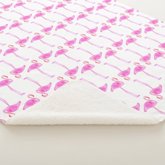 Roze Flamingo patroon Sherpa Deken (3/4)