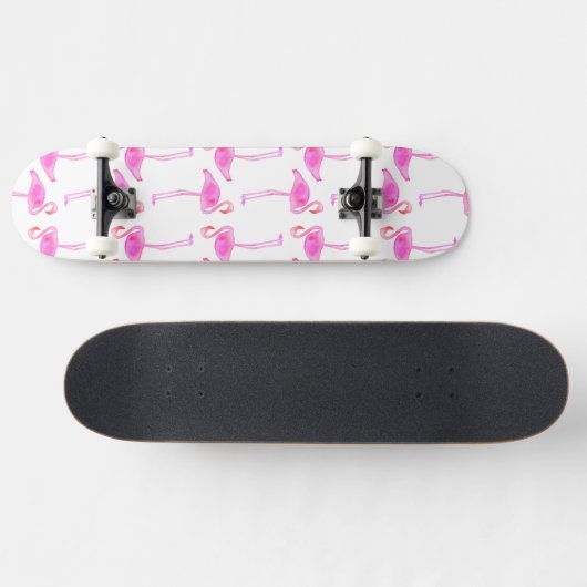 Roze Flamingo patroon Skateboard (Horizontaal)