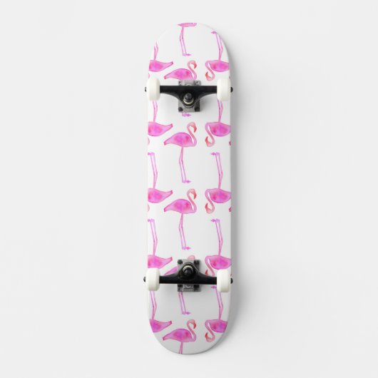 Roze Flamingo patroon Skateboard (Voorkant)