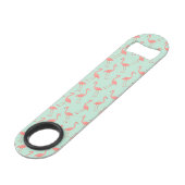 Roze Flamingo patroon Speed Flessenopener (Voorkant Gekanteld)