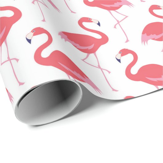 Roze flamingo patroon Strand inpakpapier (Rol Hoek)