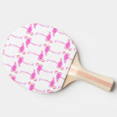 Roze Flamingo patroon Tafeltennisbatje (Zijkant)
