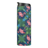 Roze Flamingo patroon Thermosbeker (Geroteerd rechts)