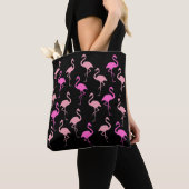Roze Flamingo patroon Tote Bag (Dichtbij)
