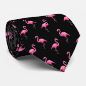 Roze flamingo patroon trendy tropisch modern stropdas (Opgerold)