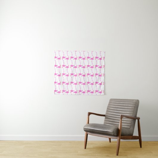 Roze Flamingo patroon Wandkleed (In Situ (horizontaal))