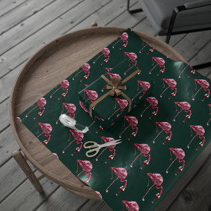 Roze Flamingo Patroon Wijn Drinker Grappig Cadeaupapier