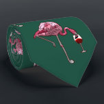 Roze Flamingo patroon Wijn Drinker Green Novelty Stropdas<br><div class="desc">Roze Flamingo patroon Wine Drinker Funny Novelty stropdas.</div>