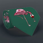 Roze Flamingo patroon Wijn Drinker Green Novelty Stropdas<br><div class="desc">Roze Flamingo patroon Wine Drinker Funny Novelty stropdas.</div>