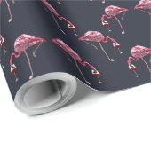 Roze Flamingo patroon wijndrinker Cadeaupapier (Rol Hoek)