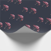 Roze Flamingo patroon Wijnliefhebber Grappig Cadeaupapier (Hoek)