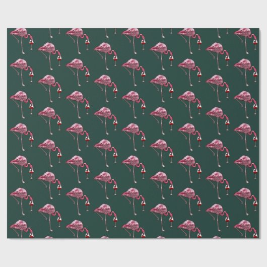 Roze Flamingo patroon Wine Drinker Funny Cadeaupapier (Vlak)