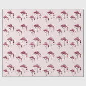 Roze Flamingo patroon Wine Drinker Funny Cadeaupapier (Vlak)