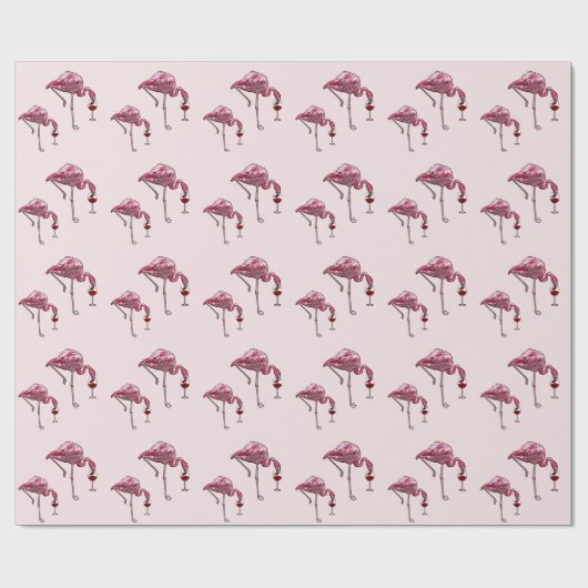 Roze Flamingo patroon Wine Drinker Funny Cadeaupapier (Vlak)