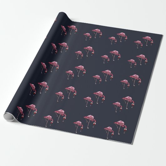 Roze Flamingo patroon Wine Drinker Funny Cadeaupapier (Uitgerold)