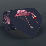 Roze Flamingo patroon Wine Drinker Funny Novelty Stropdas<br><div class="desc">Roze Flamingo patroon Wine Drinker Funny Novelty stropdas. Voeg jouw naam of bericht toe door op de bovenstaande knop 'Personaliseren' te klikken</div>