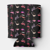 Roze Flamingo patroon zomertropisch Blikjeskoeler (Achterkant)