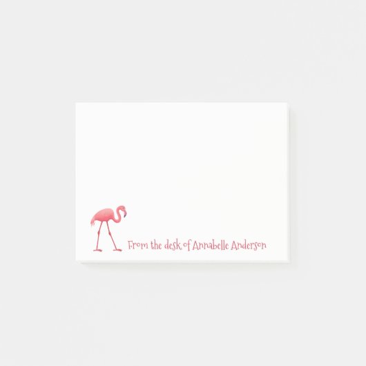 Roze Flamingo personaliseert Post-it Nota's Post-it® Notes (Voorkant)