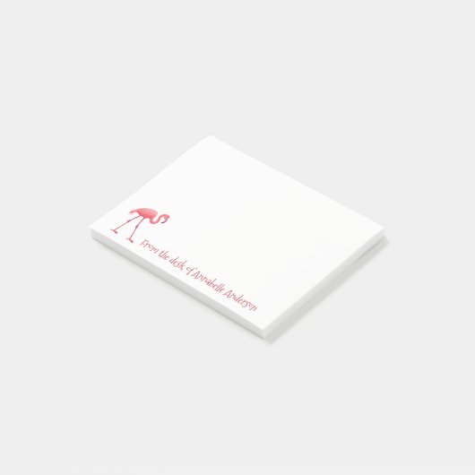 Roze Flamingo personaliseert Post-it Nota's Post-it® Notes (Schuin)