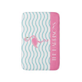 Roze Flamingo Personalized Bath Mat (Voorkant Verticaal)