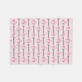 Roze Flamingo Personalized Girls Blanket Fleece Deken (Voorkant (Horizontaal))