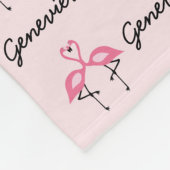 Roze Flamingo Personalized Girls Blanket Fleece Deken (Hoek)