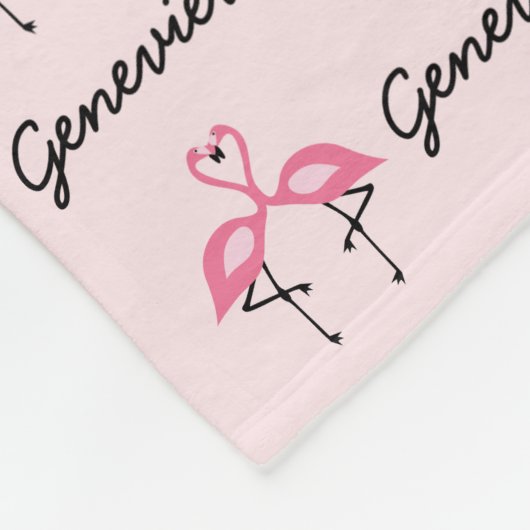 Roze Flamingo Personalized Girls Blanket Fleece Deken (Hoek)